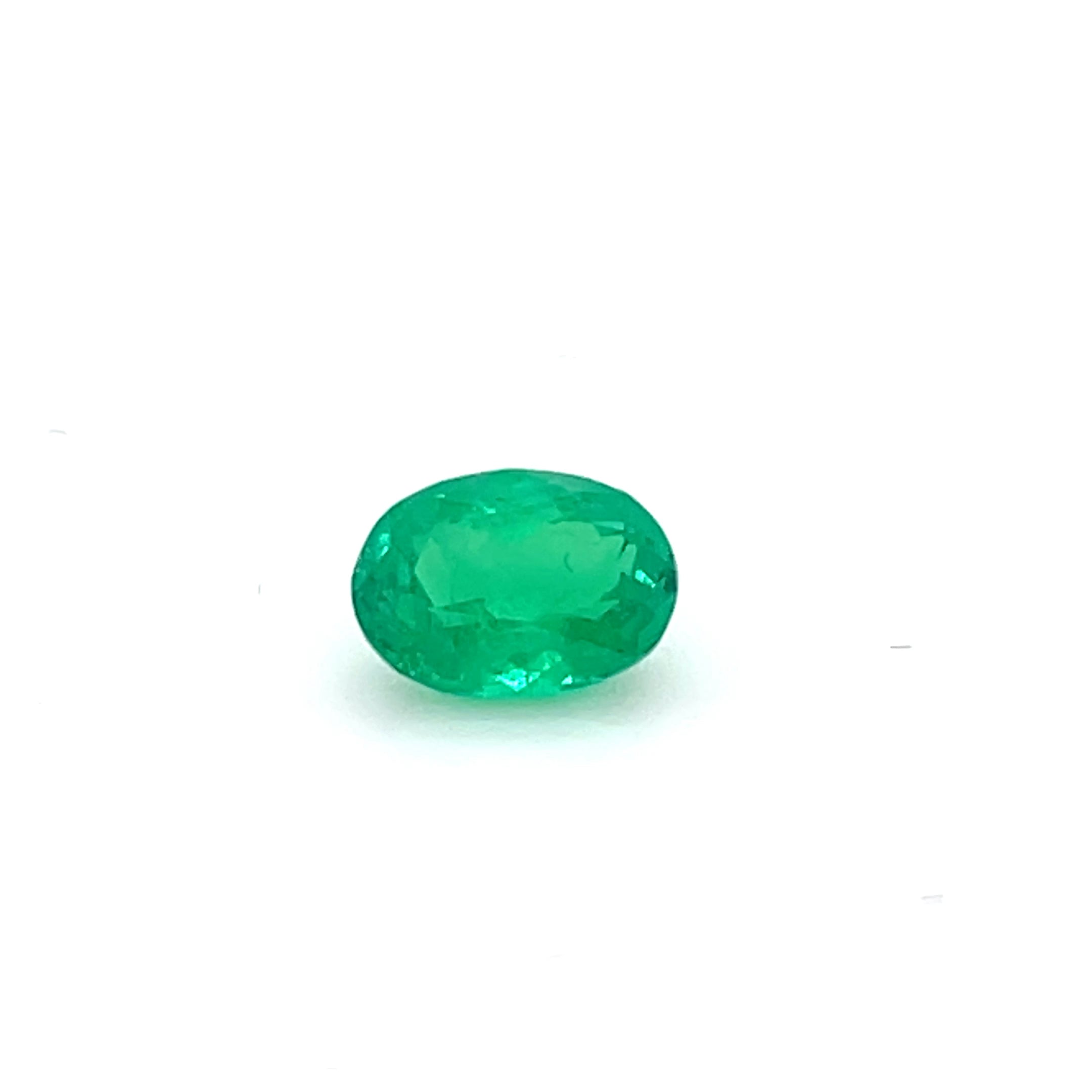 1.24 ct Oval Cut Colombian Emerald
