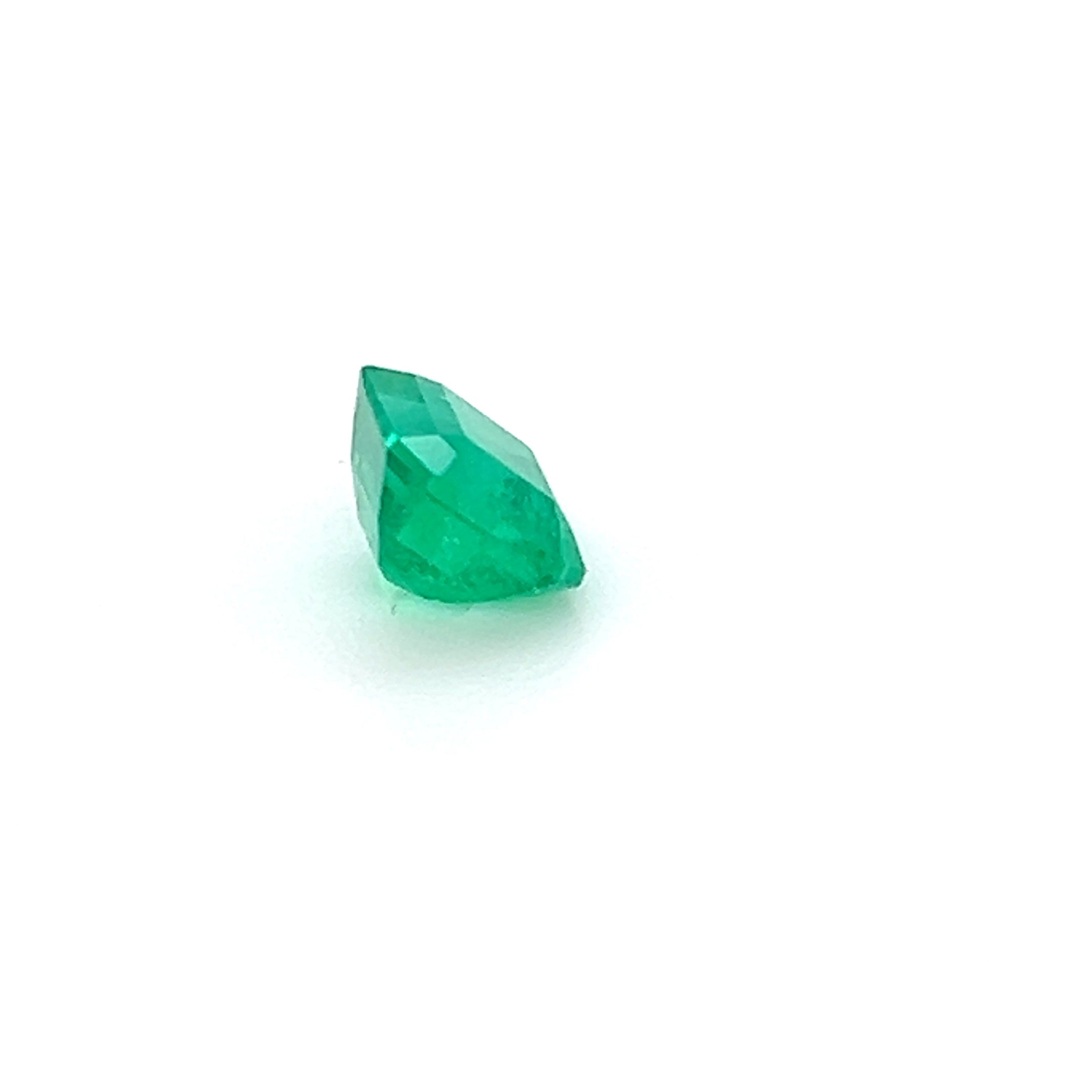 1.23 ct Square Cut Colombian Emerald