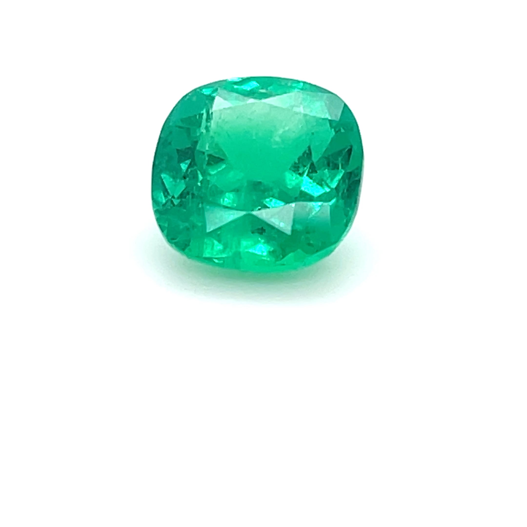 4.80 ct Cushion Cut Colombian Emerald