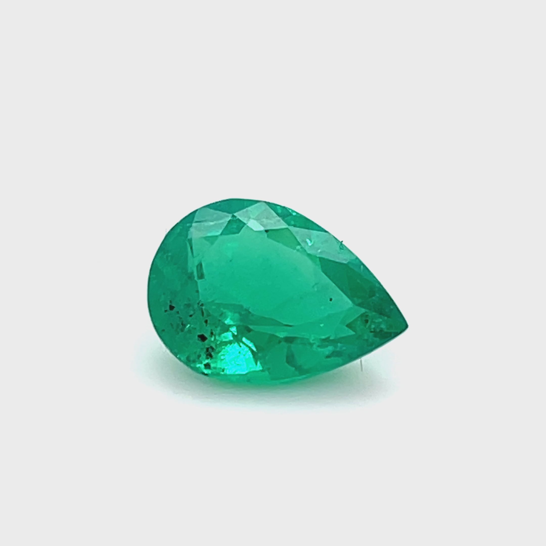 3.37 ct Pear Cut Colombian Emerald