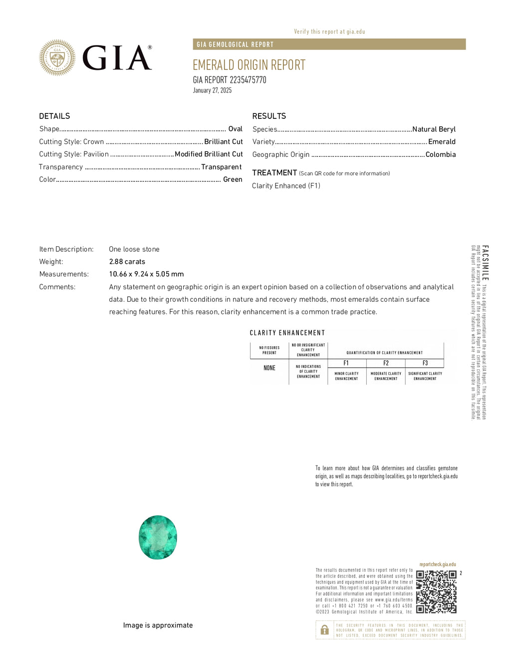 2.88 ct Oval Cut Colombian Emerald