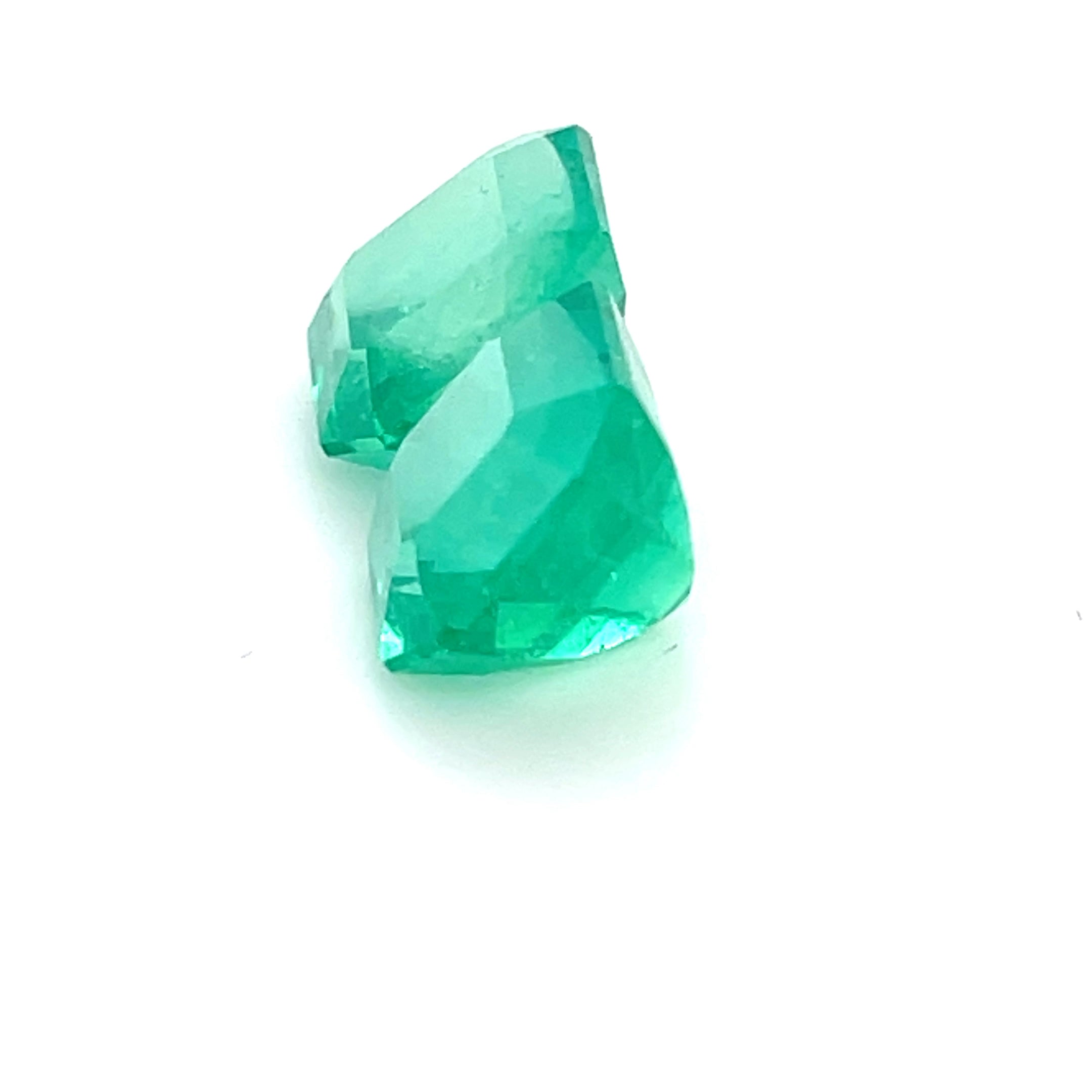 3.84 and 3.88 ct Square Cut Colombian Emerald