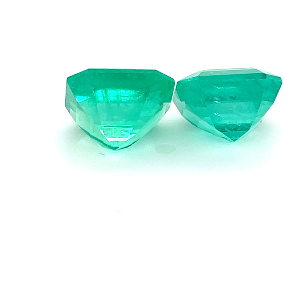 3.84 and 3.88 ct Square Cut Colombian Emerald