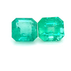 3.84 and 3.88 ct Square Cut Colombian Emerald