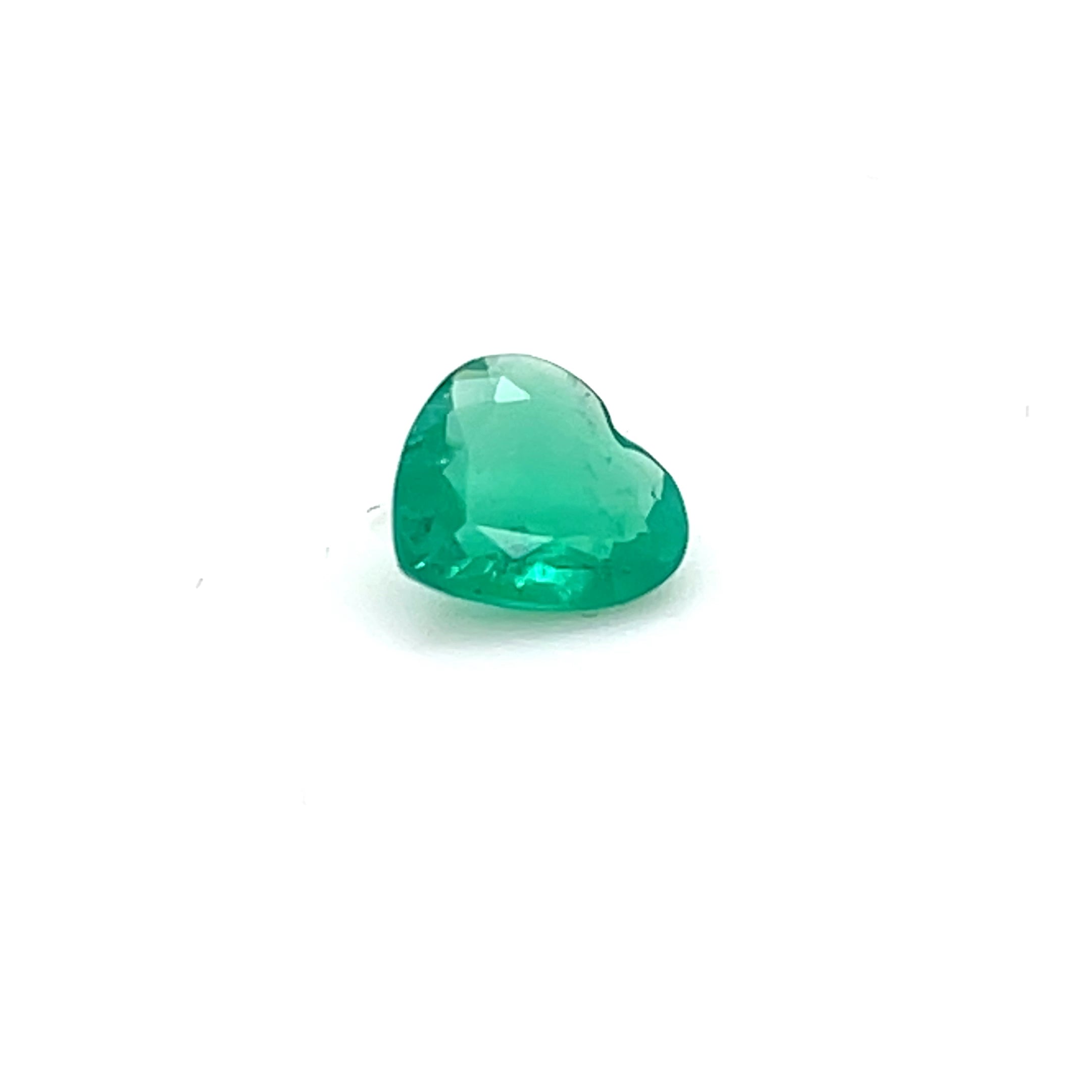 0.94 ct Heart Cut Colombian Emerald