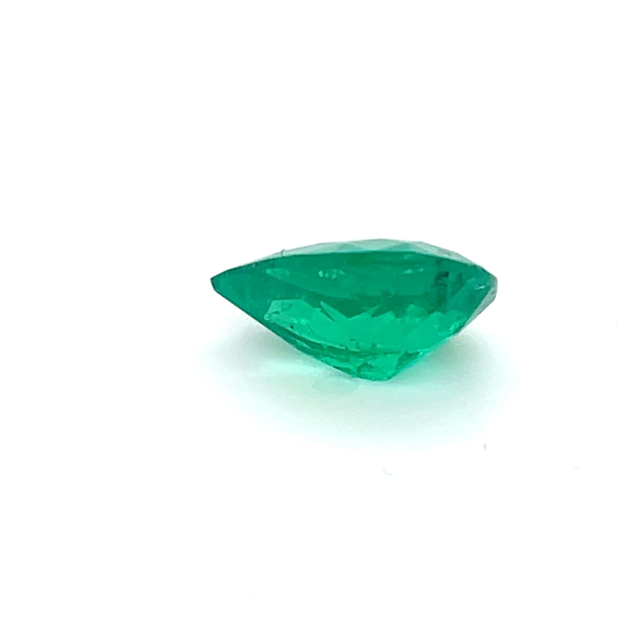 3.37 ct Pear Cut Colombian Emerald