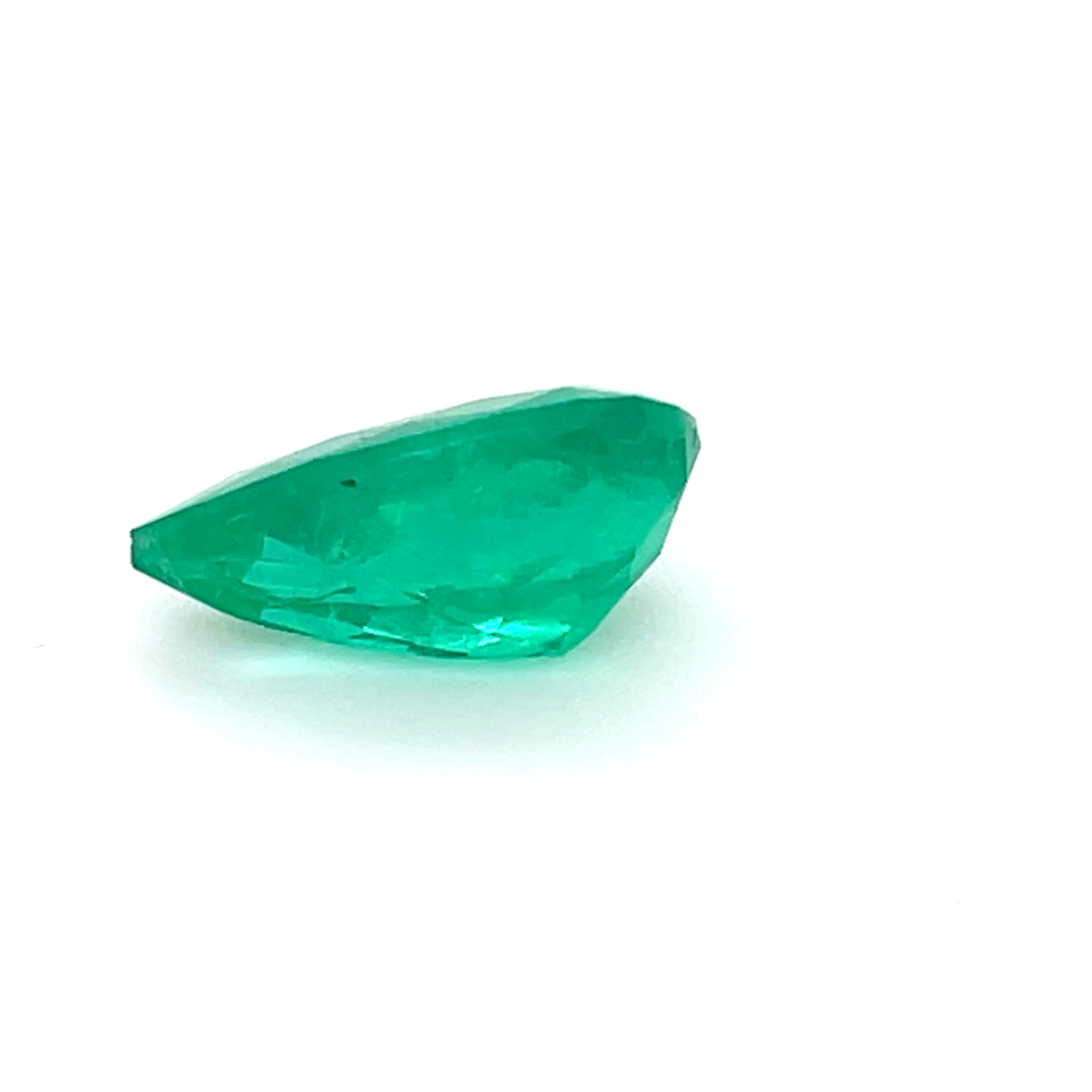 3.99 ct Pear Cut Colombian Emerald
