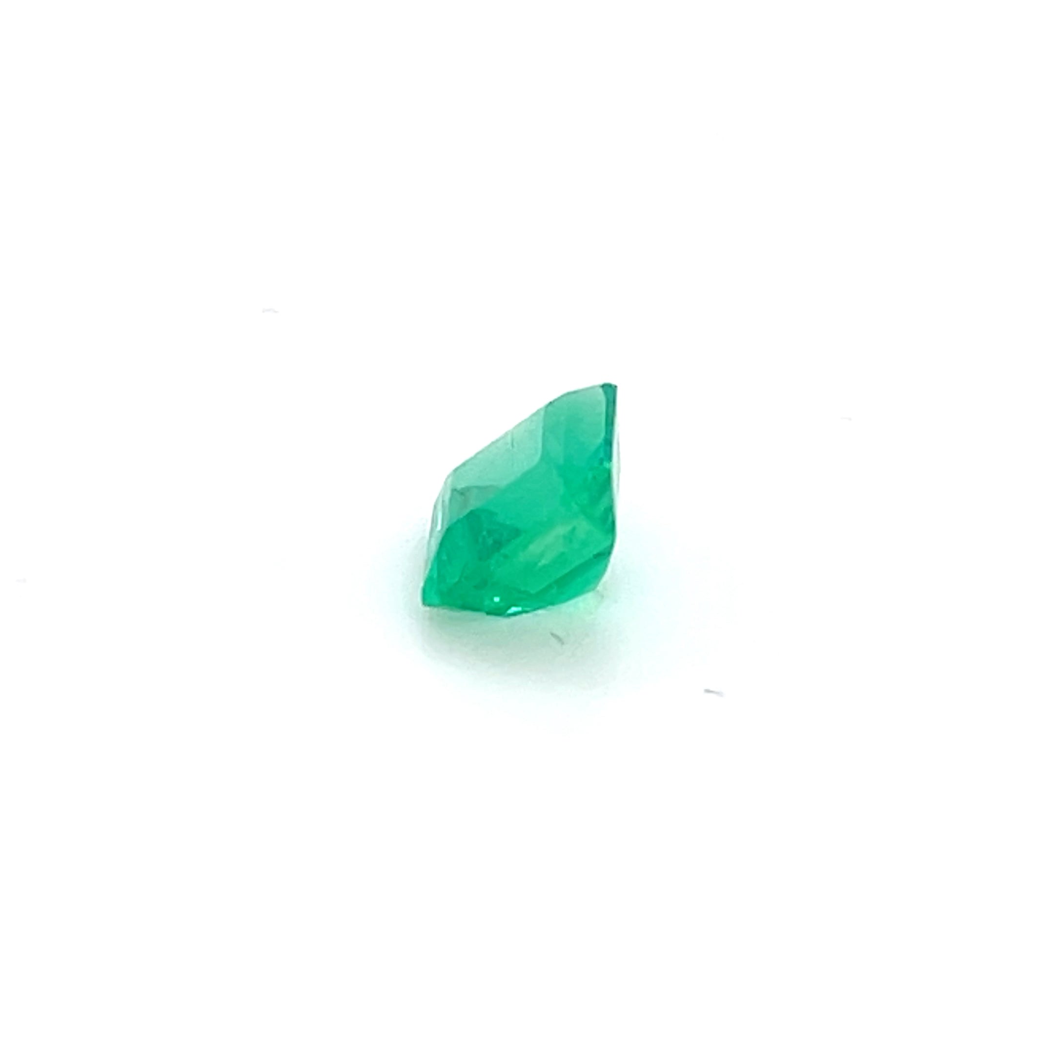1.11 ct Square Cut Colombian Emerald