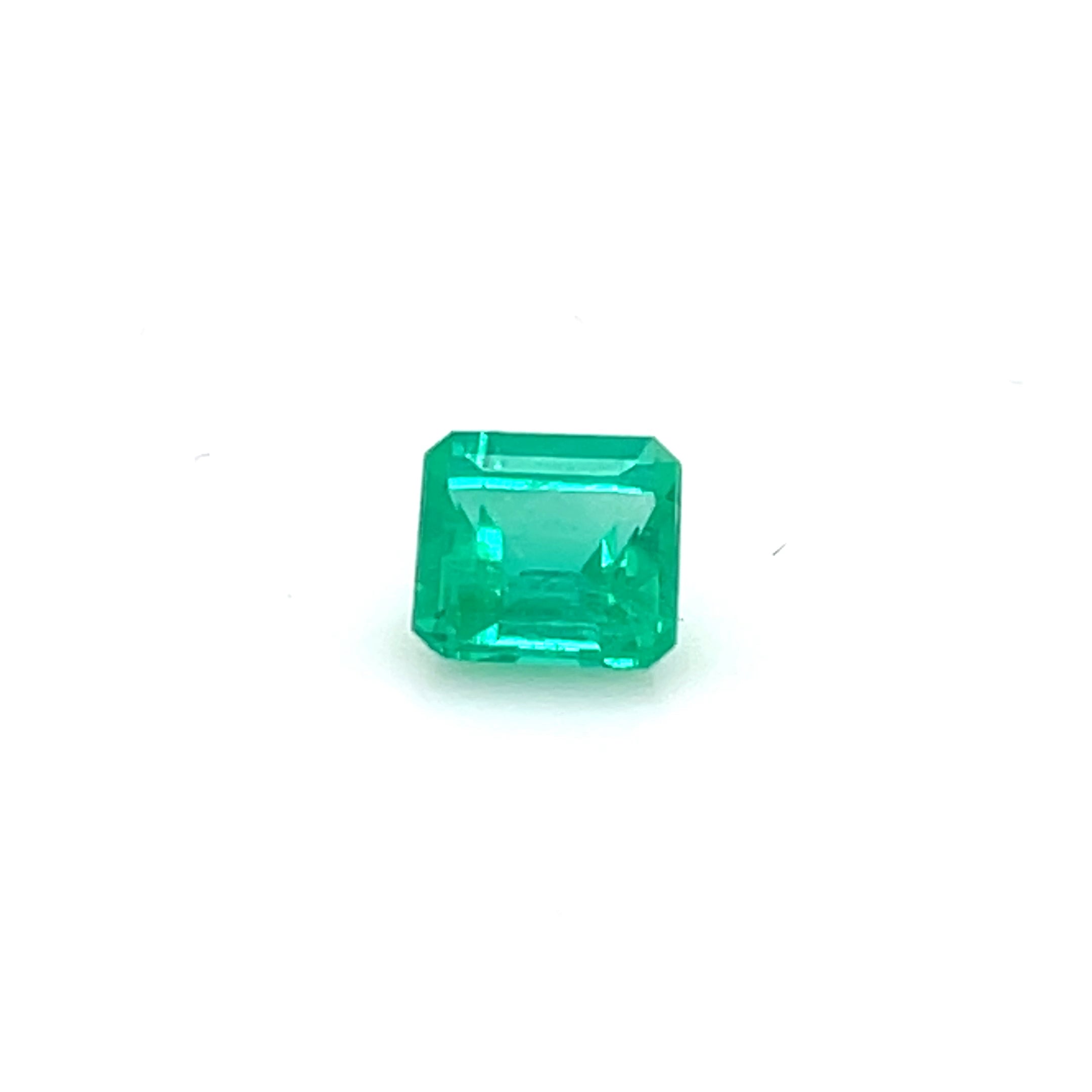 1.11 ct Square Cut Colombian Emerald