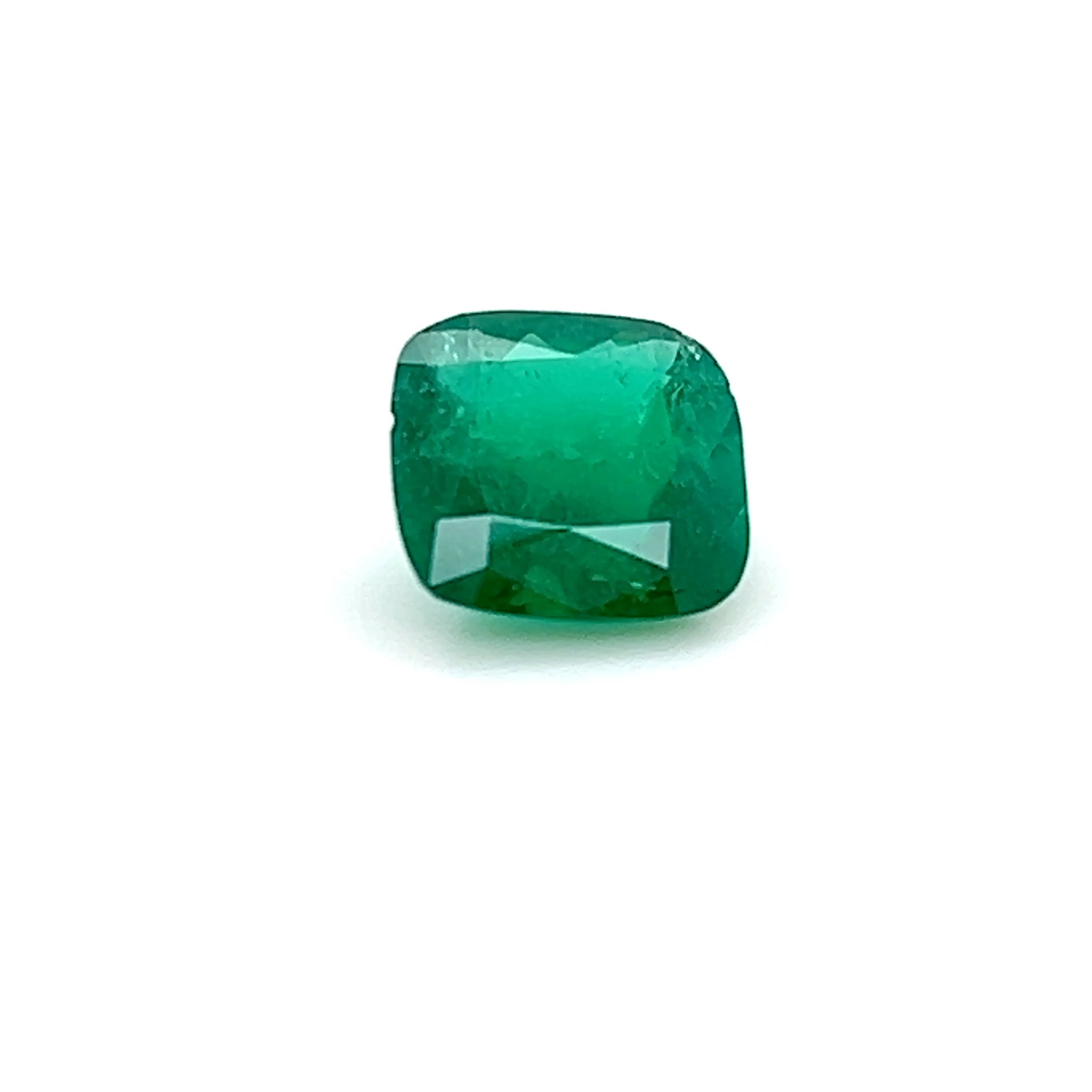 2.06 ct Square Cushion Cut Colombian Emerald