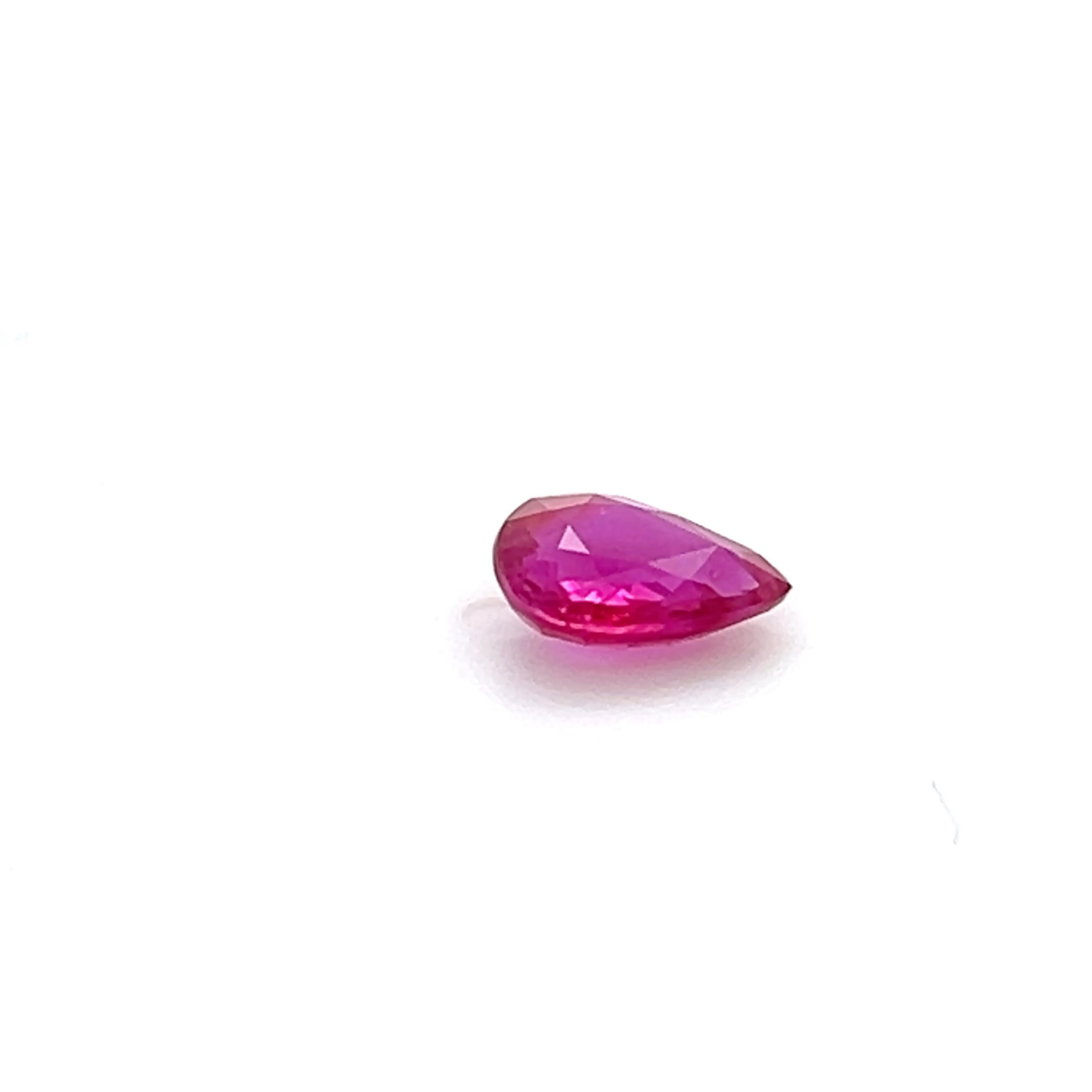 1.08 ct Pear Cut Mozambique Ruby