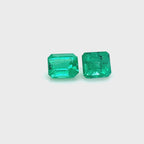 0.65 and 0.68 ct Emerald Cut Colombian Emerald
