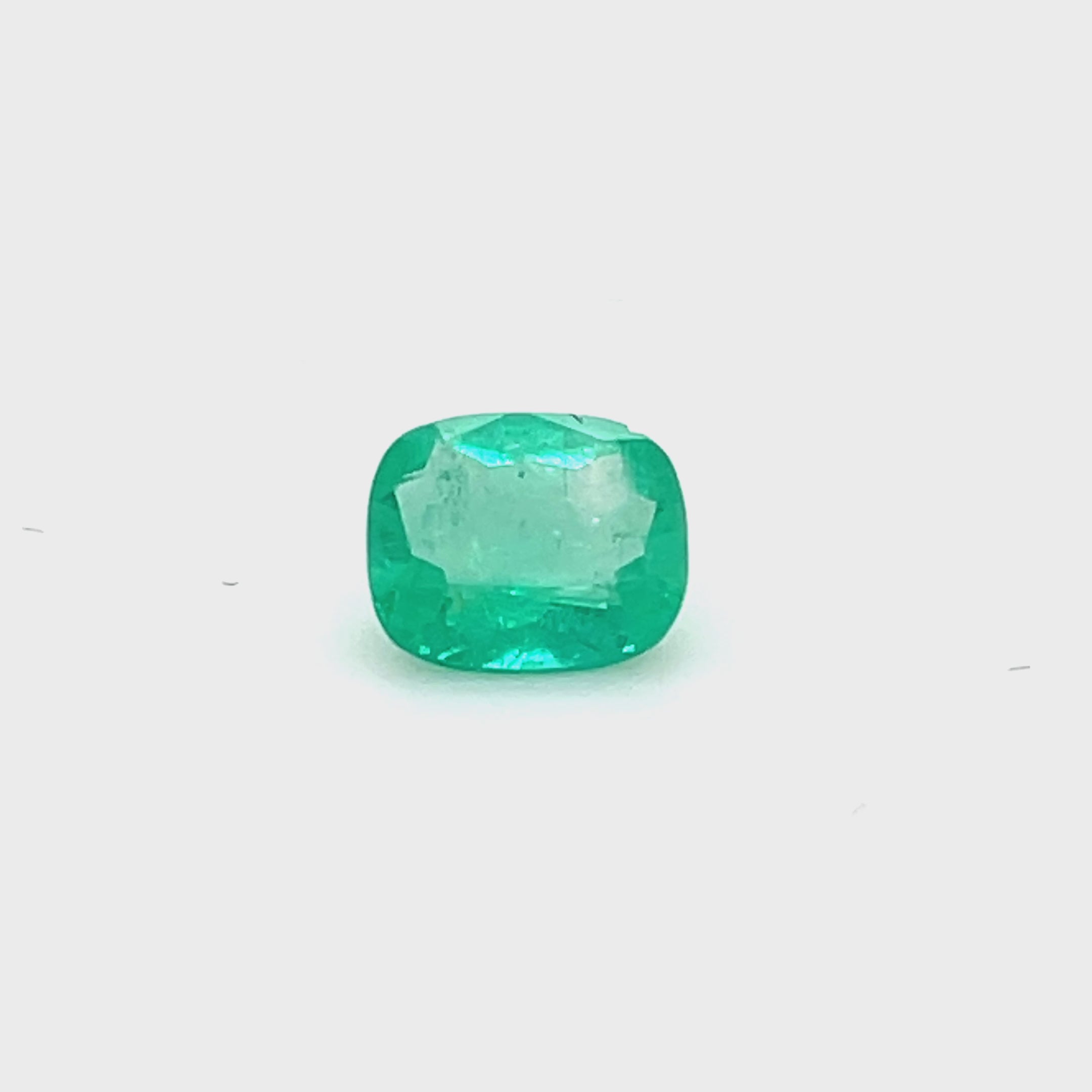 1.21 ct Cushion Cut GIA Colombian Emerald