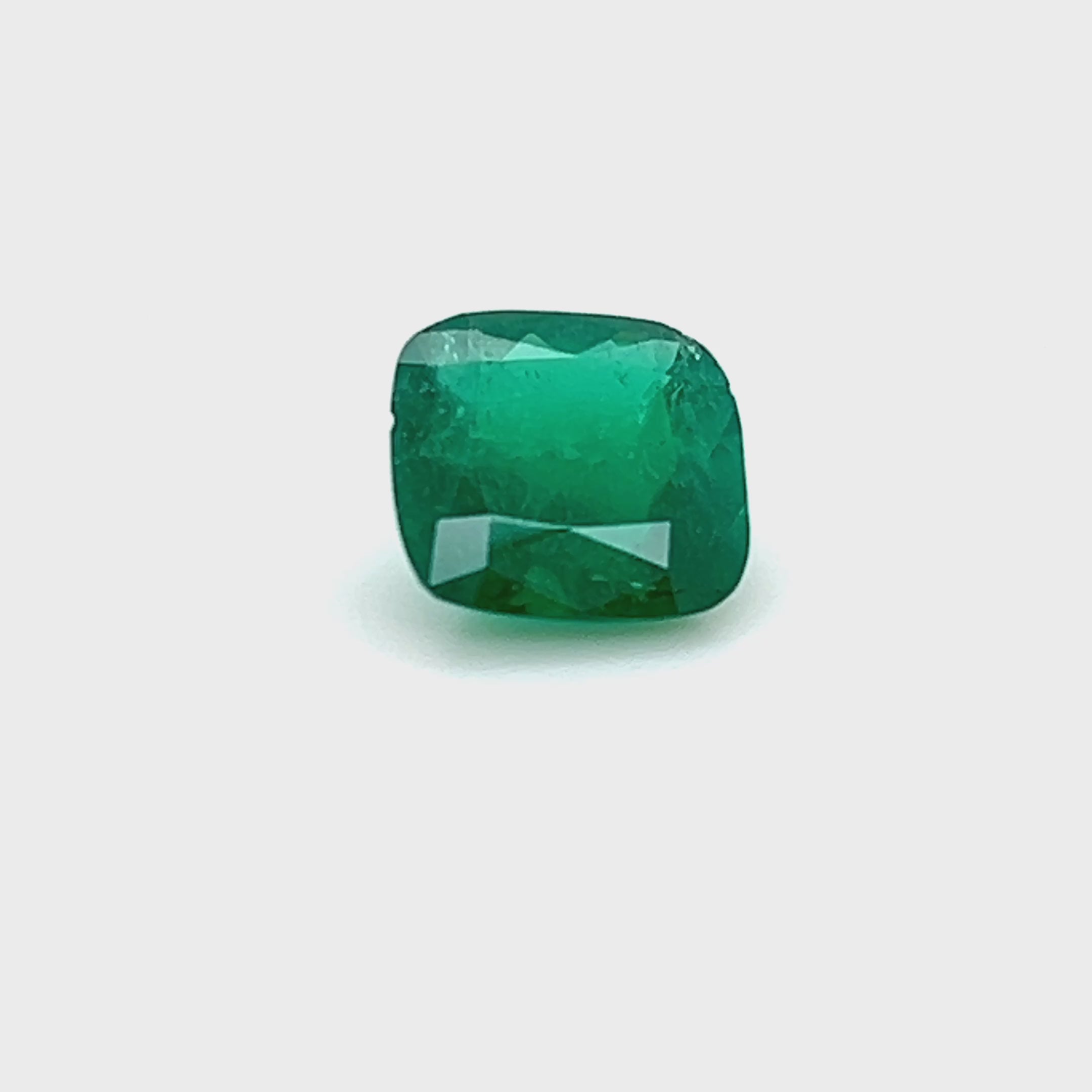2.06 ct Square Cushion Cut Colombian Emerald