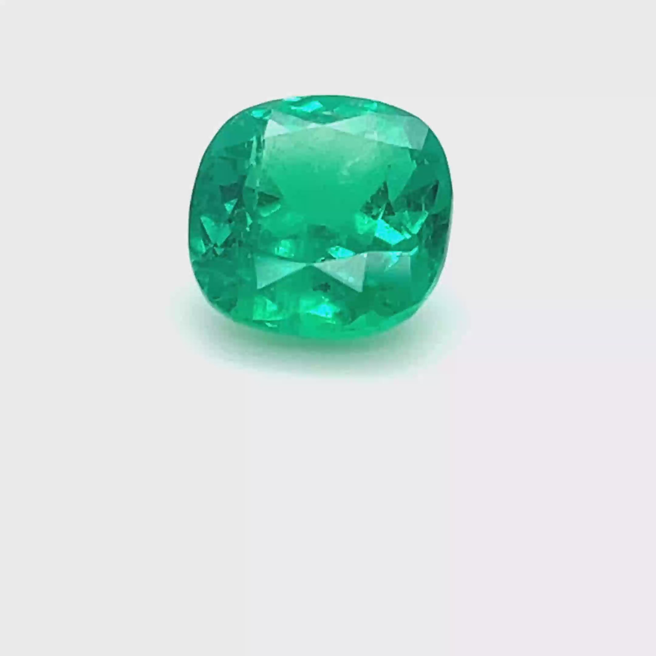 4.80 ct Cushion Cut Colombian Emerald